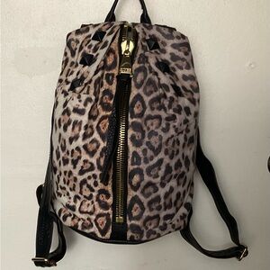 Aimee Kestenberg Leather Leopard Print Backpack Bag - Women's Fashion Backpack